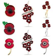 Abzeichen zum Gedenktag in Großbritannien "Auf dass wir nicht vergessen" rote Mohnblume Brosche Schmuck Kostümzubehör Taschenanhänger Bürozubehör