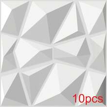 1片/10片/20片/30片/40片/50片装 钻石图案装饰3D墙板，3D砖纹墙板，阻燃装饰，30厘米 x 30厘米，哑光白/黑，DIY家居装饰墙贴，适用于接待区、摄影工作室和室内设计