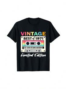 53rd Birthday Retro Cassette Best Of 1971 T-Shirt - Black - View 1