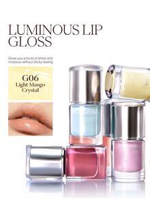 JOOCYEE Brillo de labios luminoso AURA G06 Citrine Crystal, hidratante, con acabado espejado, no pegajoso, humectante