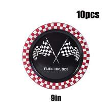 10/20/50 chiếc, Đồ trang trí tiệc sinh nhật hình xe đua, Đồ dùng tiệc cờ ca rô, Đĩa đua, Khăn ăn và cốc, Đĩa tráng miệng hình cờ ca rô đen, Bộ đồ ăn đua xe cho tiệc sinh nhật bé trai, Đồ trang trí tiệc tại nhà - Nhiều màu - Xem 12