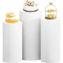 Cylinder Covers Set Of 3 Spandex Cylinder Pedestal Stand Covers Red Cylinder Cover Round Pedestal Cylinder Covers Multicolor Pedestal Cover For Wedding Party Ceremony DecorationKF - G - 查看 1