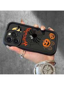 Halloween Spider Pumpkin Creative Cartoon Pattern, New Sky Eye Staircase Phone Case, Interesting Simple Fashion Personality Men And Women Holiday Gift Phone Case Suitable For IPhone
