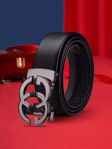 1条装双G字母自动扣男士时尚商务个性皮带，耐磨防刮，商务精英必备，送礼佳品 - 彩色 - 查看 6