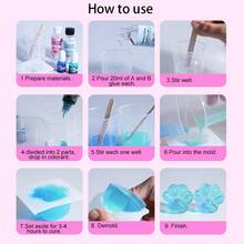 18pcs/Set Squishy Gel Making Kit, DIY Jewelry Making, Soft Silicone Cat Paw Making Kit, Include Transparent 50ml:50ml DIY Silicone AB Resin Glue, Cat Paw Silicone Mold, Flocking, Pigment, Tool, 1:1 By Volume Ideal For DIY