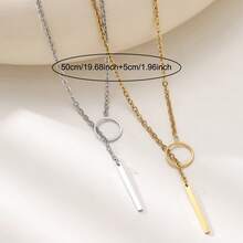 Women's Y-Necklace With Round & Rectangular Pendants, Delicate Chain Design, Essential For Casual Outfits, Versatile Accessory For All Year Round, Modern Necklace, Spiral Pendant Shape, Fashionable Statement Piece, Ideal For Jewelry Lovers, Birthday, Holiday, Christmas, New Year Gifts