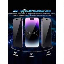 3 Packs Privacy Screen Protector For IPhone 17/16/15/14/13/12 Pro Max, Privacy Screen Full Screen Glass Film, Anti-Peeping, Bubble Free, Suitable For Phone Case - màu đen - Xem 4