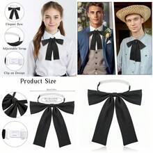 Bowtie Western Bow Ties For Men Women Black Satin Ribbon Bow Tie Pretied Adjustable Bowties For Uniform Shirt Party Wedding#FFGG BNMJN