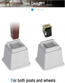 ZTON Adjustable Bed Furniture Risers Elevation In Heights 3", 5" Or 8" Heavy Duty Risers For Both Posts And Wheels Of Furniture Sofa Bed Couch Chair Table,Support Up To 3000 Lbs. (12 Pack, Grey)