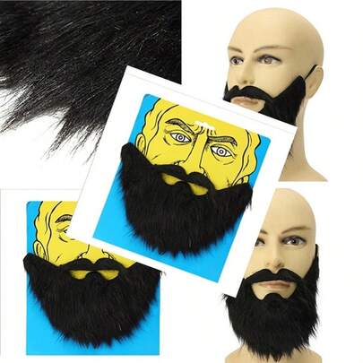 Funny Costume Party Male Man Halloween Beard Easter Party Cosplay Facial Supplies Disguise Game Black Mustache