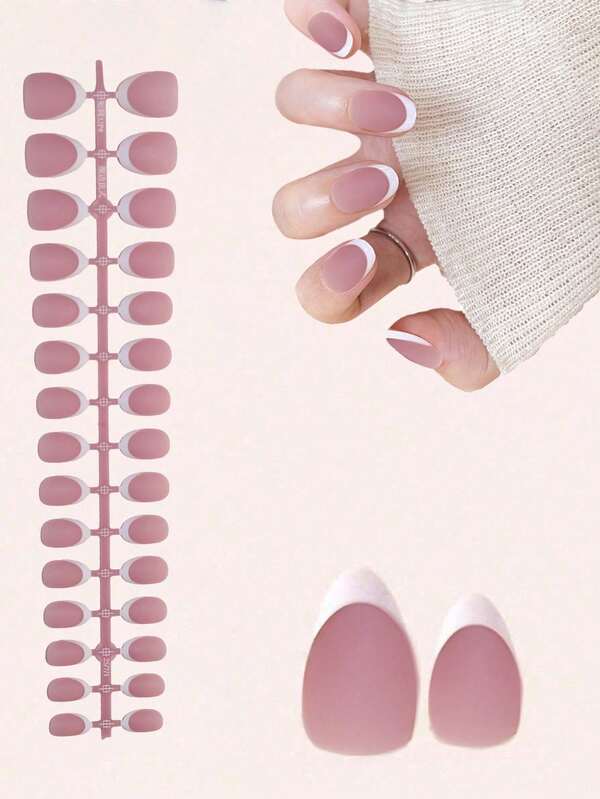 150 قطعة مجموعة أظافر كاذبة بشكل لوز قصير مسحوق جذر اللوتس، أظافر فرنسية مطفأة كاذبة، أظافر جل كاذبة ناعمة، هذه الأظافر الكاذبة المتينة لها 15 مقاس، مناسبة ل- DIY الأظافر والنساء وصالونات الأظافر، هدايا صيفية