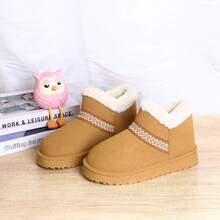 Damen bequeme, warme Schuhe mit dicker Sohle, runde Zehenkappe, kurze Schneestiefel, Design mit tiefem Schaft, warme, lässige Knöchelstiefel