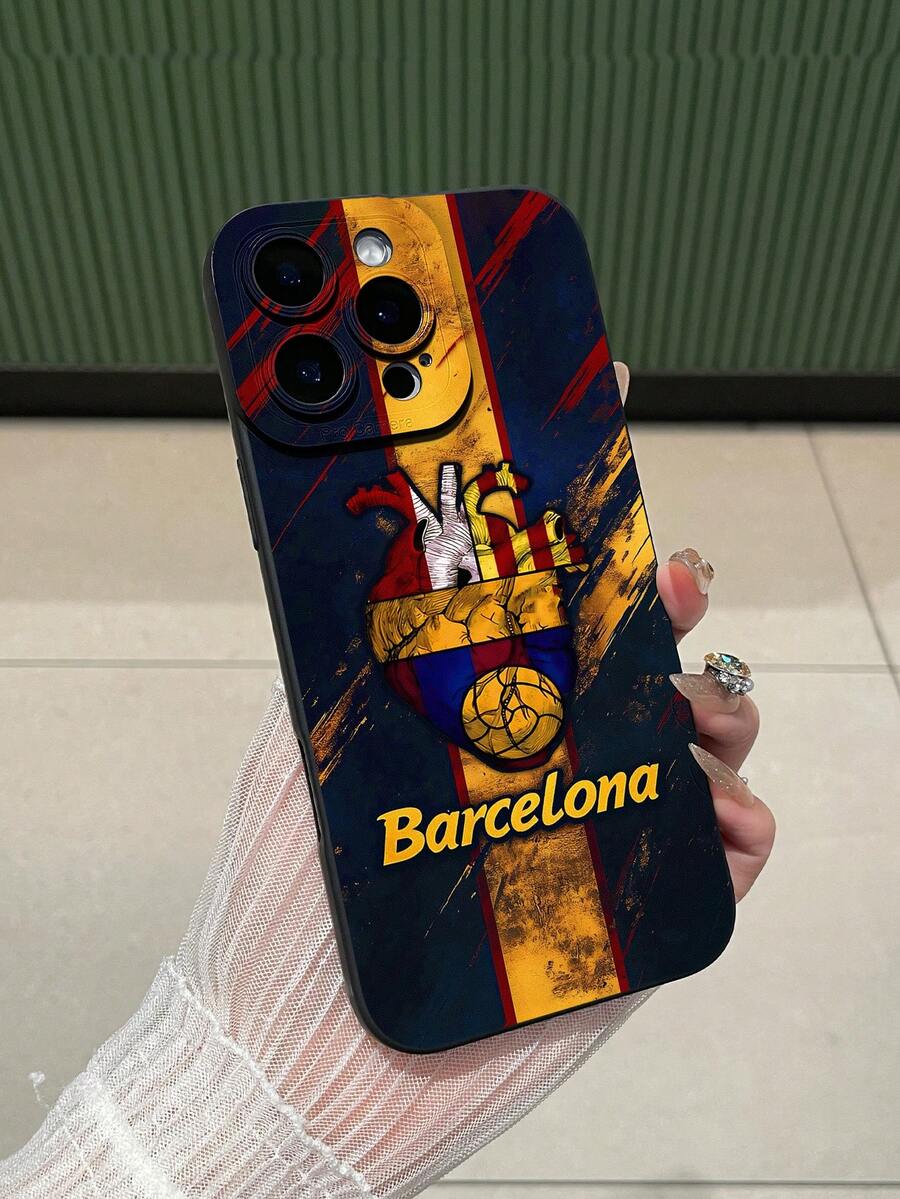 Ốp điện thoại thiết kế hình trái tim Barcelona, ốp bảo vệ điện thoại chủ đề bóng đá, phù hợp cho người hâm mộ bóng đá sử dụng hàng ngày, xem trận đấu, dự tiệc bóng đá, ốp điện thoại TPU mềm mờ thời trang chống sốc, bảo vệ toàn diện camera, tương thích với Samsung Galaxy và các dòng máy khác, món quà hoàn hảo cho bạn bè, gia đình, bạn gái, bạn trai, Giáng sinh, Năm mới, thể hiện tình yêu của bạn dành cho Barca, phiên bản quốc tế, không phải phiên bản nội địa. - Nhiều màu - Xem 1