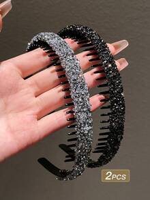 1/4 bucăți de bandă de păr multifuncțională cu diamant colorat pentru femei, bandă de păr cu stras strălucitor la modă, bandă de păr antiderapantă cu dinți, bandă de păr pentru mască facială de machiaj feminin, stras încrustat cu margine largă retro elegant negru, bandă de păr strălucitoare cu ornamente de păr antiderapante cu dinți, potrivită pentru spălarea și machiajul zilnic al feței pentru femei și fete, haine de navetă, sezonul de întoarcere la școală, haine de sezon, petreceri etc.