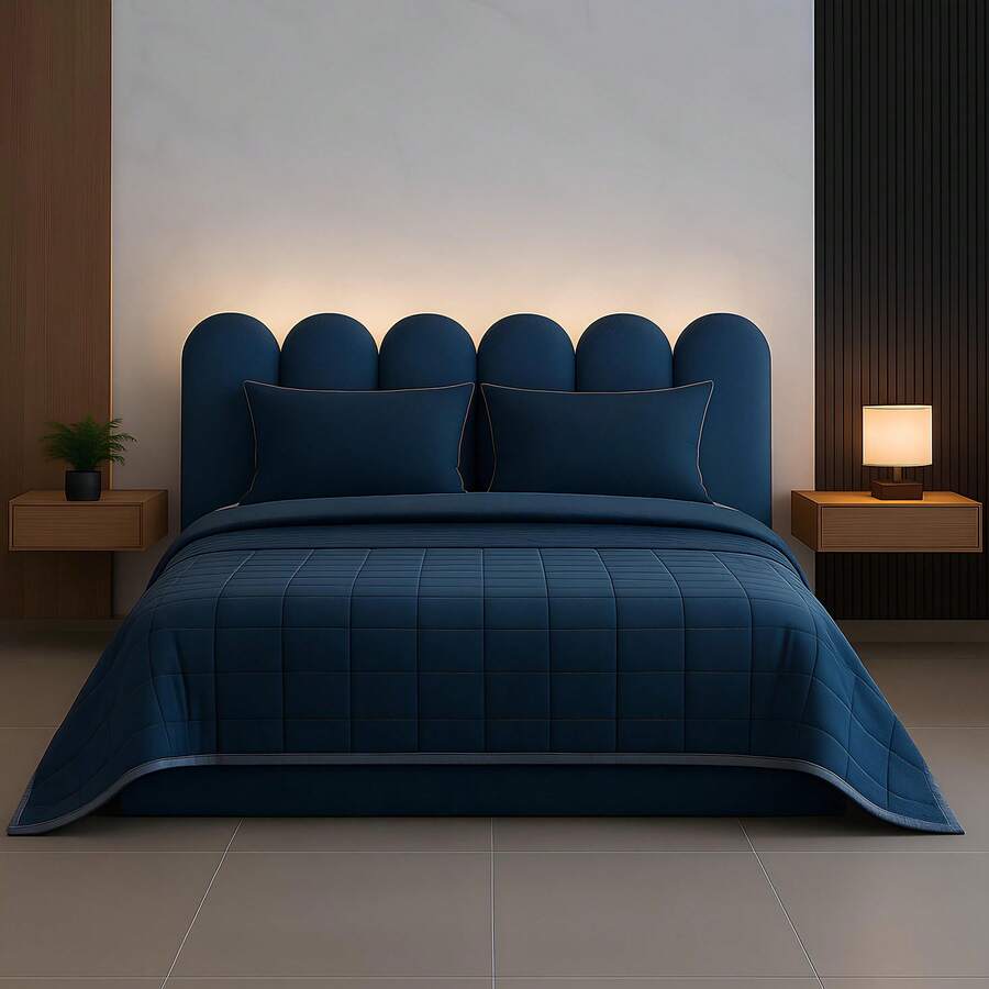 Kit 10 Queen King Double Bed Headboard Box 45x20 NUVEM - Xanh đậm - Xem 1
