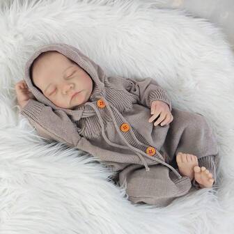 18 Inch Full Vinyl Body Reborn Dolls Lifelike Doll Sleeping Simulation Baby 3D Skin Visible Veins Birthday Gift