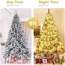 Cây thông Noel phủ tuyết cao cấp, cây thông Noel nhân tạo, lý tưởng để trang trí nhà cửa, văn phòng và tiệc tùng, bao gồm chân đế kim loại có thể gập lại - Nhiều màu - Xem 5