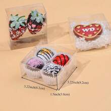 50PCS 3X3X1 Inch Boxes Cookies, Soap, Chocolate Truffles, Donuts, Macarons, Chocolate - Covered Cherries, Bakery Items, Brownies - 100 + 3¼"X3¼X1½ 英寸 - 查看 4