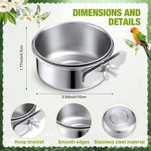 1pc Bird Feeder Bowl, Metal Bird Feeder Bowl With Clip - Easy To Clean, Small Pet Food And Water Bowl, Suitable For Parrots, Small Animals And Cages, Ideal For Bird Feeders And Pet Feeders, Bird Feeder Accessories