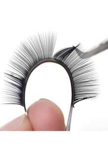 MASSCAKU 16 Pairs Classic Curled Eyelash Extensions, C/D Curl, 8-15mm Mixed Length, Fluff-Free, Non-Sticky, Single Strand Matte Deep Black, Ultra-Soft & Natural, Easy To Apply For Fluffy & Voluminous Look, Regular Lashes - Black - View 7