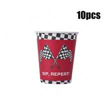 10/20/50 chiếc, Đồ trang trí tiệc sinh nhật hình xe đua, Đồ dùng tiệc cờ ca rô, Đĩa đua, Khăn ăn và cốc, Đĩa tráng miệng hình cờ ca rô đen, Bộ đồ ăn đua xe cho tiệc sinh nhật bé trai, Đồ trang trí tiệc tại nhà - Nhiều màu - Xem 14