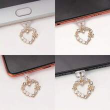 Heart-Shaped Charm Phone Dust Plug | Universally Compatible With IPhone And Type-C Android Phones | Charging Port And Audio Jack Dust Shield | Perfect Gift For Women, Moms, Besties, Friends, And Coworkers | Perfect For Birthdays, Christmas, Valentine's Day, Mother's Day, Graduations, Thanksgiving, Halloween, And More | Fashionable Phone Accessory | Heart-Shaped Design | Premium Dust Protection | Stylish Phone Jewelry Charm