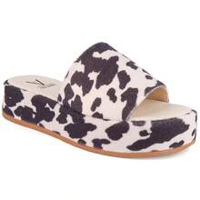 Cow Fashion Women's Flatform Sandal - Đen và trắng - Xem 8