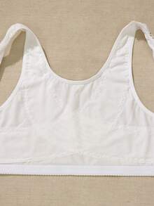 Sujetador de cobertura total con cierre frontal para mujer, delgado, cómodo, transpirable, sin cables, ropa interior de talla grande, adecuado para deportes, uso casual y en el hogar, con refuerzo en la espalda talla grande resistente que las prendas superiores - Blanco - Ver 6