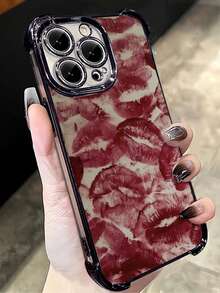 Kiss Pattern Compatible With Apple Phone 14/16/11/17/15/12/13/ProMax/Pro/Plus/Xs Max/XS/X, Shockproof, Camera Protection Transparent Soft Shell Drop Proof Phone - 黑色 - 查看 5