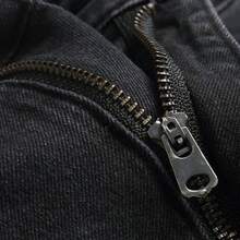 Men's Slim-Fit Stretch Jeans - Purple Distressed Skinny Jeans, Fashionable Distressed Straight-Leg Comfortable Stretch Mid-Rise Trousers, Men's Trousers, Men's Athletic Pants - 黑色 - 查看 7