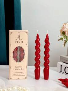 4 Spiral Christmas Candles, Home Decoration Aromatherapy Candles, Including Aromatherapy Candle Set, Christmas Slender Candle Center Decoration, Christmas Home Decoration Paraffin, Halloween Home Atmosphere Decoration, Home Candle Holder Gift Suitable For Giving Gifts To Women, Winter Gift