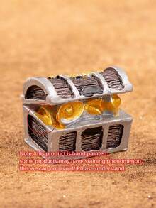 Mini Aquarium Deko Versunkener Schatzkoffer, Piratengold Entdeckerschatztruhe Geschenk, Mini Aquarium Harz Cartoon Mittelmeer Unterwasser Ornament