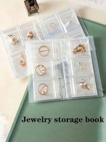 1 Pc Transparent Frosted Jewelry Storage Album, Plastic Manual Jewelry Storage Box, Jewelry Storage Book, Sealed Storage Bag, Containing 30 Rust-Proof Storage Bags, For Organizing And Classifying Rings, Earrings And Necklaces, Suitable For Girl's Carry-On Jewelry Storage, The Best Convenient Travel Jewelry Product.