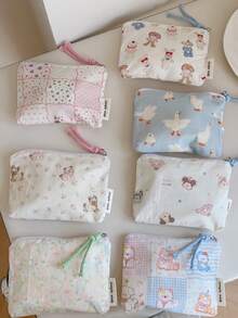 A New Korean-Style Cute Fresh Animal Printed Coin Purse Card Holder Mini Zipper Bag, Earphone Bag, Necklace And Ring Storage Bag, Suitable For Storing Small Items When Shopping Or Going Out, Portable For Everyday Carry, Perfect As A Holiday Gift For Children, Moms, Close Friends, And Sisters, Suitable For All Seasons., Makeup Pouch, Cosmetic Bag, Large Capacity, Large Makeup Bag, Christmas Gifts, Pouch, Gifts For Women, Pouch / Small Handbag, Makeup Organizer, Mini Pouch, Large Capacity Pouch, Gifts For Women, Christmas Gifts, Gift Ideas For Women - Multicolor - View 7