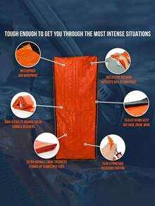 Emergency Sleeping Bag - Portable Heat Insulation Survival Sacks, Lightweight Waterproof Thermal Bivy / Mylar-Style Sleeping Sack With Reflective Insulation And Compact Stuff Sack, Quick-Deploy Design For Camping, Hiking, Roadside Emergencies, First Aid Kits & Travel, Essential Survival Gear