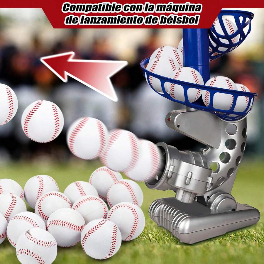 Omawrf Pelotas de béisbol Blandas, 15 Piezas de Pelotas de béisbol de Espuma para prácticas de bateo, Pelotas de béisbol de Colores con Bolsa de cordón para Interior, Exterior, niños y Adolescentes - blanco - Ver 1