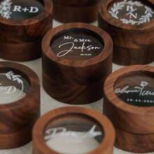 Personalized Wooden Wedding Ring Box With Transparent Acrylic Cover, Customizable Engraved Proposal Ring Box, Gift For Bride, Wedding Ring Holder - Multicolor - View 8