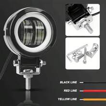 LED Halo Lights (Set Of 2) | Multi-Color White And Blue Angel Eyes For Motorcycles And Cars | Durable Black Housing | Easy To Install | Hardwired | Enhanced Visibility, Automotive Halogen Light | Round Halo Light, Car Halo Light, 12-24V, Hardwired, No Batteries - Motorcycle-angel Eye Lights - View 6