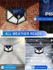 1/2/4/6/8pcs 100 LED Solar Lights, Solar Wall Lights, Solar Night Lights, Garden Lights, Garage Lighting, 1200mAh Lithium-Ion Battery, Waterproof ABS Material, 3 Modes With Motion Sensor, Suitable For Halloween/Christmas/Thanksgiving/Bedroom/House/Outdoor/Wall/Patio Decor