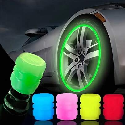 2/4/8/16 Sets Of Car/Bicycle/Motorcycle Tire Valve Caps, Multi-Color Luminous Valve Core Caps, With Cool LED Light