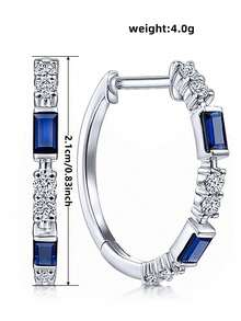 1 Pair Elegant 925 Sterling Silver Cubic Zirconia Earrings, Wedding Anniversary Jewelry, Gift For Women, Fine Jewelry - 1# - View 10