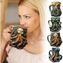 Cthulhu - Inspired Tankard u2013 3D OctopusKraken Beer Mug, Medieval Drinkware Bar, Home, or Game Night, Gothic Fantasy Collector Men - Color C + 12*10*12cm - Ver 8