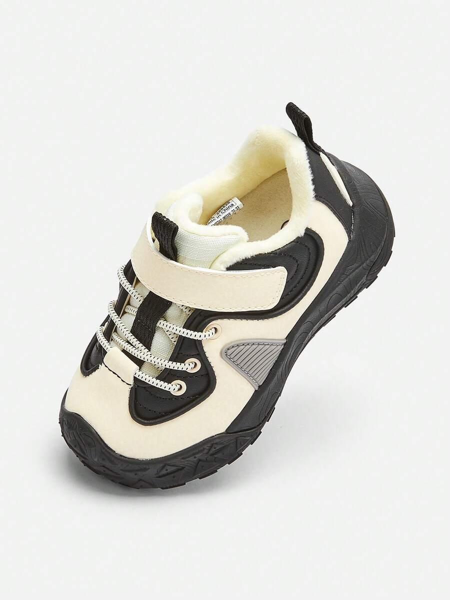 Balabala Zapatos de aprendizaje con forro de felpa para niños, primavera/otoño 2025, protección funcional para los pies de niños y niñas