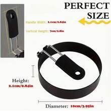 1 pieza Anillo para huevos de acero inoxidable (4'') - Anillo antiadherente para cocinar huevos, tortitas, hamburguesas, sándwiches - Utensilios de cocina duraderos y fáciles de limpiar - Accesorios de cocina ahorradores de espacio y esenciales para el hogar - Perfecto para el desayuno familiar, dormitorio, campamento, picnic, barbacoa y uso diario