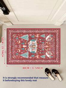 Christmas Indoor Carpet, Super Soft Bathroom Mat, Non-Slip, Absorbent, Green Bathroom Carpet, Christmas Reindeer, Christmas Bathroom Bedroom Decor, Christmas Holiday Doormat - Christmas Indoor Home Decor, Christmas Gifts, Christmas Home Decorations, Non-Slip Carpet Doormat, Small Bathroom Rug - Super Absorbent, Non-Slip, Machine Washable Kitchen Rug - Multicolor - View 14