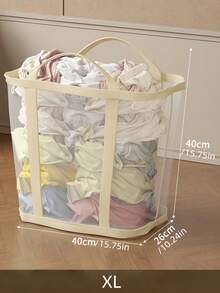 1 pieza Cesta de lavandería plegable duradera, bolsa de compras de supermercado, bolsa de viaje al aire libre, cesta de lavandería de malla con apertura, cesta de almacenamiento de ropa plegable con asas reforzadas, adecuada para lavandería, baño, dormitorio o viaje, cestas de lavandería