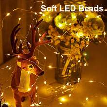 1/5/10pcs Battery Operated Fairy Lights, 3 Modes, 7ft 20in LED Twinkle Lights String, Christmas Tree Lights, Waterproof Loose Mini Silver Wire Christmas Mason Jar Wedding Table Centerpieces Decor - Warm Light - 查看 7