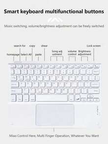 AKKHOO Tastiera senza fili con touchpad, ricaricabile, mini tastiera compatibile con iPad e tablet