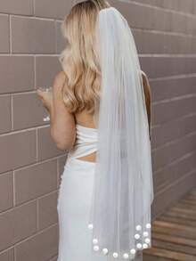 1pc Bridal Veil Comb Hairpin, Luxury Lace Edge Veil, Cathedral Wedding Veil, Wedding Accessory, Wedding Gift