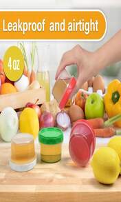 EONJOE 2 Oz Plastic Containers With Lids Small Salad Dressing Container To Go Condiment Sauce Dipping Cups Jar Airtight,12-Pack - 顏色B - 查看 3